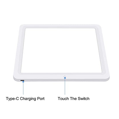 PULUZ Photo Studio LED Shadowless Light Panel 8" X 8" / 20 x 20 cm Photography Softbox Bottom Light with USB Power Cable for Food Jewelry Cosmetic Crafts Shooting - size: 8.5*8.5 Inch