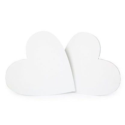 Transon 12inch Artist Heart Canvas Primed Stretched Canvas Ready for Painting Pack of 2 - size: Heart 2PCS