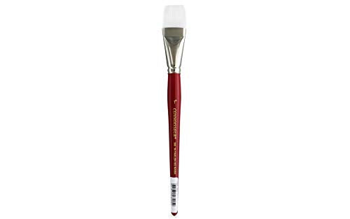 Connoisseur White Taklon Brush Short Square 1" - size: 1-inch, style: Square Wash