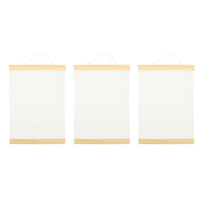FAVOMOTO Ornament Frame White Blank Cotton Canvas Panels 3Pcs Wooden Framed Artist Canvas Board with Hanging Rope DIY Arts Accessory for Painting Acrylic Pouring Oil Paint Ornament Frames - size: 11.79 inches x 8.25 inches
