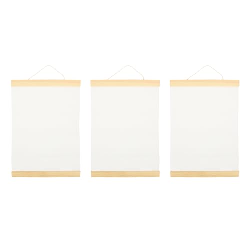 FAVOMOTO Ornament Frame White Blank Cotton Canvas Panels 3Pcs Wooden Framed Artist Canvas Board with Hanging Rope DIY Arts Accessory for Painting Acrylic Pouring Oil Paint Ornament Frames - size: 11.79 inches x 8.25 inches