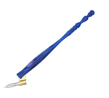 Gullor Oblique Calligraphy Dip Pen Nib Holder, Removable Nib Pen Handle Stand with 33 Nibs, Blue - color: Blue