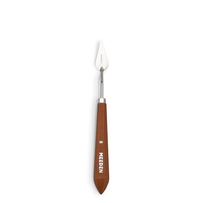 MEEDEN Artist Palette Painting Knife: 8.35" Flexible Stainless Steel Art Palette Scraper Knife with Wooden Handle for Artists, DIY & Clay Modeling, #8 - style: #8