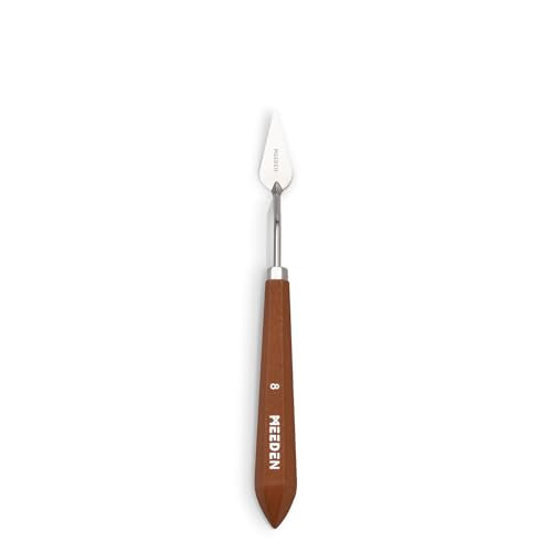 MEEDEN Artist Palette Painting Knife: 8.35" Flexible Stainless Steel Art Palette Scraper Knife with Wooden Handle for Artists, DIY & Clay Modeling, #8 - style: #8