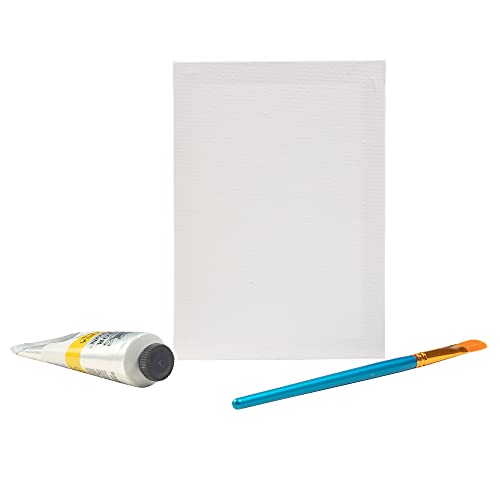 iDIY Stretched Canvas Board 5 x 7 (Set of 12) 5/8" - Classic White Blank, Pre Primed for Oils or Acrylics, 100% Cotton, Acid Free - Professional Grade for Painting or Art Project, Craft, Mixed Media - size: 5 x 7 inches (set of 12)
