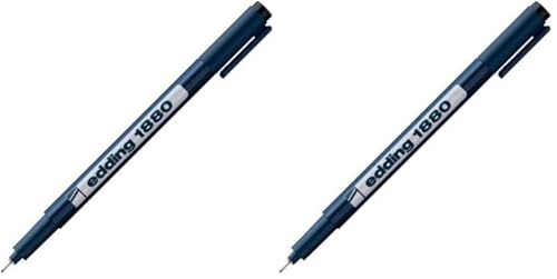 edding 1880 profipen - black - 1 pen - line width 0.2 mm - fineliner pen for precise writing, sketching and technical drawing - fine, metal-encased nib - suitable for use with rulers and stencils - color: 01: 1 Pen - 0.2mm - Black, size: 1 Count (Pack of
