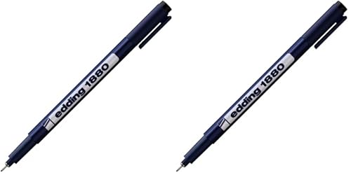 edding 1880 profipen - black - 1 pen - line width 0.25 mm - fineliner pen for precise writing, sketching and technical drawing - fine, metal-encased nib - suitable for use with rulers and stencils - color: 02: 1 Pen - 0.25mm - Black, size: 1 Count (Pack o