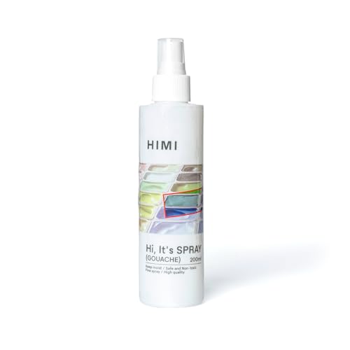 HIMI Gouache Wetting Spray 200ml (6.76 oz), Moisturizing Palette Spray for Gouache Paint, Reactivates Dry Pigments, Professional Art Supplies & Gift for Artists and Hobbyists - size: 6.76 Fl Oz (Pack of 1)