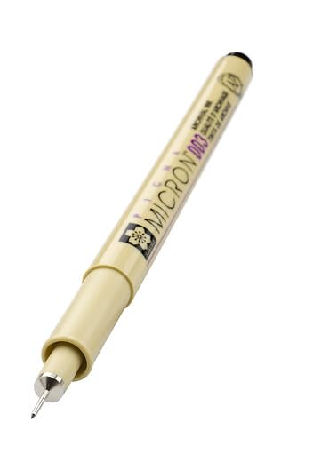 SAKURA Pigma Micron Fineliner Pen - 003 Black - 0.15 mm Archival Waterproof Ink