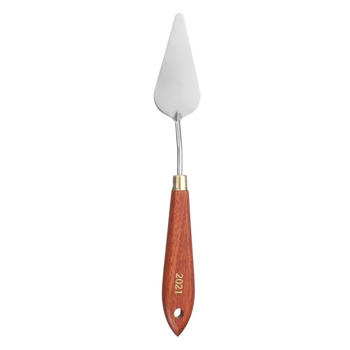 HARFINGTON Palette Knife Painting Tool 2.95" x 1.3" Stainless Steel Teardrop Blade 8.66" Length Spatula Painting Pallet Knives with Hole Beech Wood Handle for Oil Acrylic Canvas, Red/Silver - size: 8.66" x 1.3" x 2.95"
