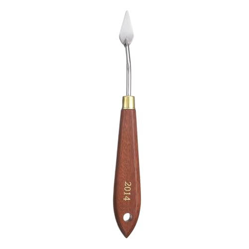 HARFINGTON Palette Knife Painting Tool 1.06" x 0.47" Stainless Steel Teardrop Blade 7.09" Length Spatula Painting Pallet Knives with Hole Beech Wood Handle for Oil Acrylic Canvas, Red/Silver - size: 7.09" x 0.47" x 1.06"