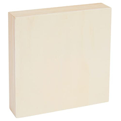 Bright Creations Wood Canvas Boards (6 Pack), 4x4 inches, 0.85 inches Thick, Pinewood Material, Smooth Surface, 6 Pieces - size: Square 4x4in