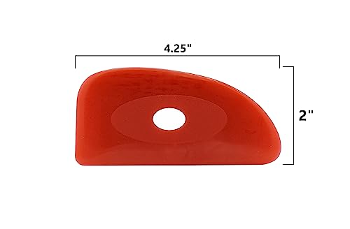 Creative Hobbies Pack of 6 Red Soft Silicone Pottery Ribs (Shapes 0-5) | Ultimate Ceramic Sculpting Tools Set for Smooth Finishing and Removing Finger Marks - color: All 6