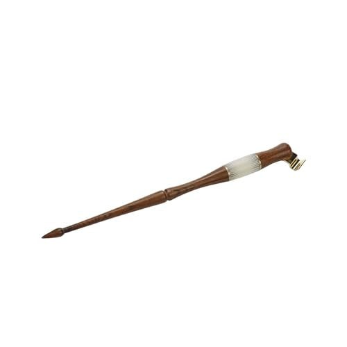 Dip Pen Wood Calligraphy Oblique Nib Pen Holder | Pen Holder with Removable Multi-fit Brass Flange for English Calligraphy, Drawing Comic, Brown - color: Brown