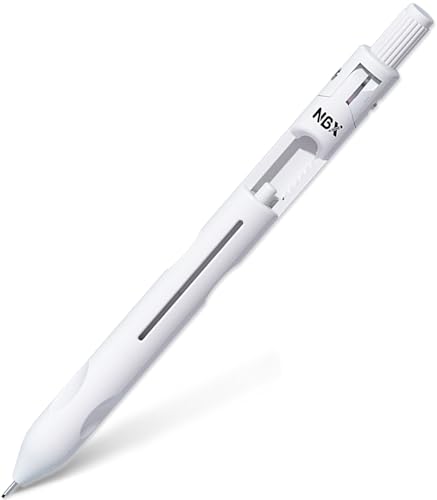 Cute Mechanical Pencil, Metal Grip, Refillable for School Supplies Kid Student Writing, Drafting Drawing Sketching, Mechanical Pencils Set with Lead Refills & Compass & Ruler & Eraser (White,1-PACK) - color: 1 Pack(White)