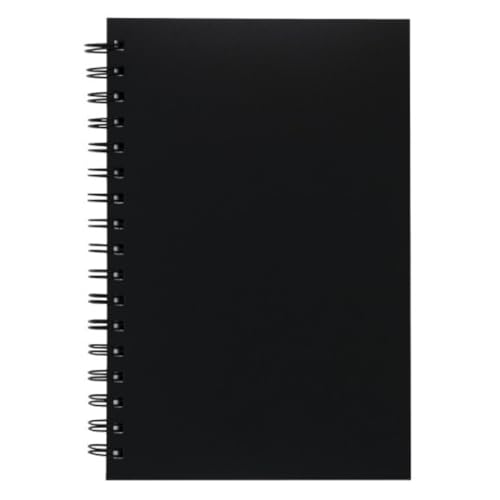 UCREATE Poly Cover Sketch Book, Heavyweight, 70 lb., Side Spiral Bound, 6" x 9", Black, 75 Sheets/Sketch Book, Case of 12, 900 Sheets Total - style: Black; 6" x 9" (Pack of 12)
