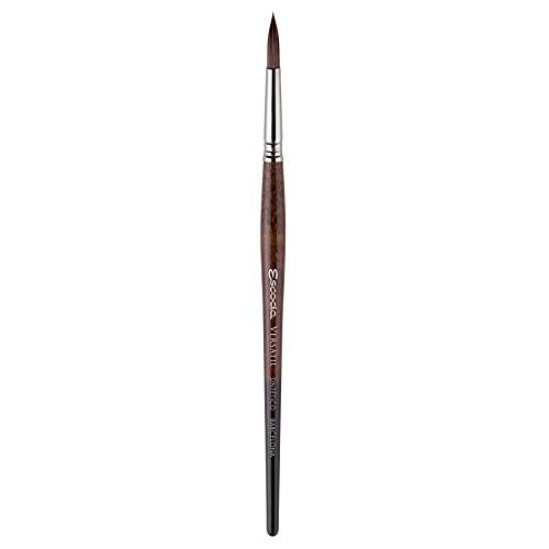 Escoda Versatil 1540 Series Artist Watercolor and Acrylic Paint Brush, Short Handle, Pointed Round, Size 1 - size: Size 1, style: Pointed Round