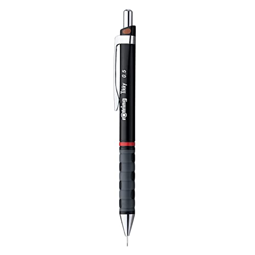 rOtring Tikky Mechanical Pencil Set, HB 0.5 mm, Black Barrel, Includes 12 Leads and Eraser - size: 1 Count (Pack of 1), style: pack of 1 + leads + erasor