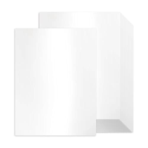 24 Sheets White Shimmer Cardstock 8.5 x 11 Metallic Paper | Goefun 80lb Card Stock Printer Paper for Invitations, Certificates, Crafts, DIY Cards - color: white