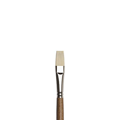 Winsor & Newton Artists' Oil Synthetic Brush, Flat #8 | Synthetic Flagged Bristles, Excellent Color Carrying Capacity, Handmade in England, For Oil Paint - style: Flat #8