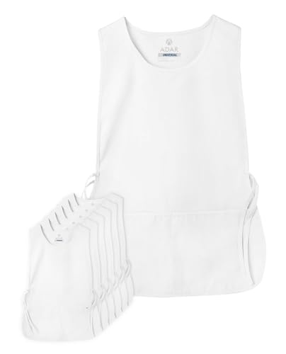 Adar Universal Cobbler Apron 6 Pack - Unisex Cobbler Apron - color: White, size: X-Large