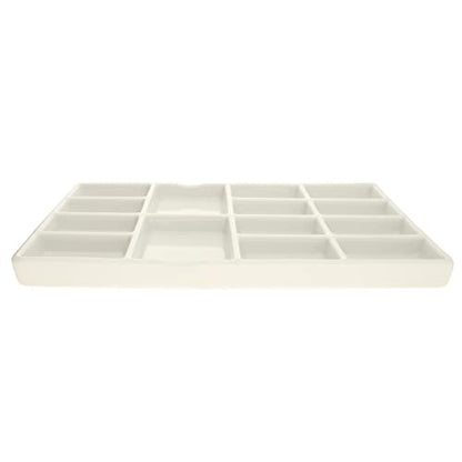 The Beadsmith Ceramic Mixing Palette – Rectangle Design Paint Holder – Arts and Crafts Accessories Organizer – 7.5' x 4.1' x .6” – 14 Compartments, (1 Palette) - size: 1 Palette - 7.5" x 4.1" x .6"