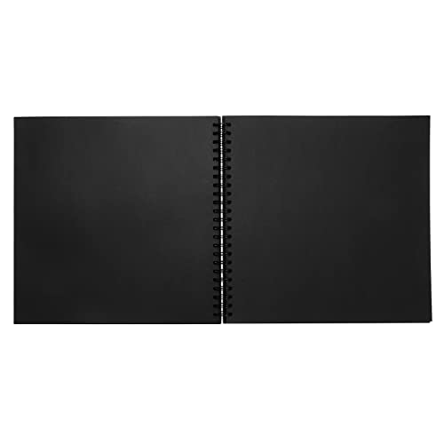 Paper Junkie Scrapbook 12x12 Album - 12 x 12 In, Black Hardcover, 40 Sheets (80 Pages) - Spiral Bound Black Scrapbook for Crafts