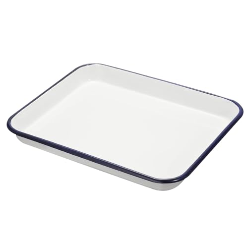 HARFINGTON Butcher Tray Palette 15.7" x 12" Metal Triple Enamel Coated | 40cm x 30cm, Artist Painter Painting Tool, for Art Paint Acrylic Watercolor Mixing, Rectangular Tray Holder - size: 15.7" x 12"