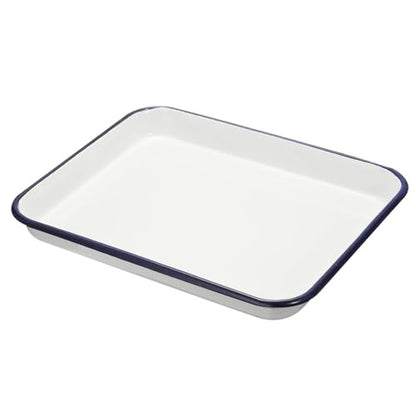 HARFINGTON Butcher Tray Palette 15.7" x 12" Metal Triple Enamel Coated | 40cm x 30cm, Artist Painter Painting Tool, for Art Paint Acrylic Watercolor Mixing, Rectangular Tray Holder - size: 15.7" x 12"