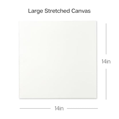 KINGART 840-6 Stretched White Canvas for Painting, 14 x 14 Inch, Pack of 6 | 100% Cotton Canvas, Triple Primed Acid-Free Gesso, Ready to Paint, Back-Stapled, Pine Bars - size: 14 x 14 Inch