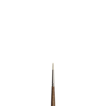 Winsor & Newton Artists' Oil Synthetic Brush, Round #1 | Synthetic Flagged Bristles, Excellent Color Carrying Capacity, Handmade in England, For Oil Paint - style: Round #1