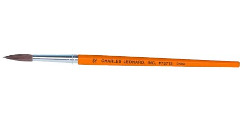 Charles Leonard 73712 Sabeline Water Color Brushes with Wood Handle, #12, 1.06" (12-Pack) - size: # 12 - 1.06 Inch, style: Sable Blend