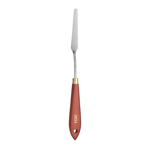 HARFINGTON Palette Knife Painting Tool 3.15" x 0.51" Stainless Steel Teardrop Blade 9.25" Length Spatula Painting Pallet Knives with Hole Beech Wood Handle for Oil Acrylic Canvas, Red/Silver - size: 9.25" x 0.51" x 3.15"