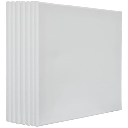 Hobby Lobby Super Value Blank Canvas Set (12" x 12" - 7 Pack) | Painting, Oil and Acrylic Compatible, Gesso Primed, Acid-Free, Archival Quality - style: 12"x12" - 7 Pack