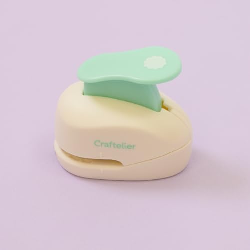 Craftelier - Scalloped Circle Punch 3/8" (0.95 cm) Diameter | Hole puncher, scrapbooking and crafts projects, lever punch, for paper and cardstock, size 1.96 x 1.18 x 1.77 in - size: Pack of 1: 3/8" Diameter