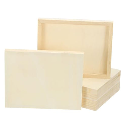 PATIKIL 9 x 12 Inch Wood Canvas Panels, 8pcs Unfinished Wooden Frame Square Art Board for Crafts Oil Paint Pouring Acrylics Painting DIY - size: 9 x 12 Inch