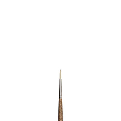 Winsor & Newton Artists' Oil Synthetic Brush, Round #2 | Synthetic Flagged Bristles, Excellent Color Carrying Capacity, Handmade in England, For Oil Paint - style: Round #2