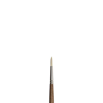 Winsor & Newton Artists' Oil Synthetic Brush, Round #3 | Synthetic Flagged Bristles, Excellent Color Carrying Capacity, Handmade in England, For Oil Paint - style: Round #3