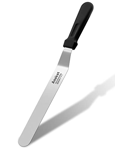 Anaeat Icing Spatula, Professional Cake Angled Offset Spatula with 12" Stainless Steel Blade - Thickened Frosting Knife with Durable Plastic Handle for Cake Decorating, Pastry & Baking - color: 12" Blade