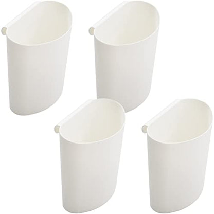 Cabilock Hanging Cup Holders, 4 Pack Plastic Rolling Cart Organizer, White | Hanging Storage Basket, For Pencil Makeup Art Craft Beauty Salon, Space Saving