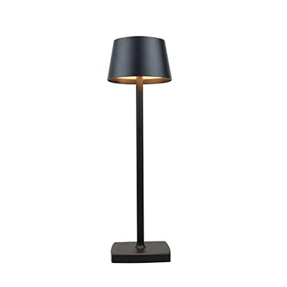 Rechargeable led Cordless Desk lamp, Aluminum, Dimmable, Suitable for Indoor and Outdoor Lighting (Black)