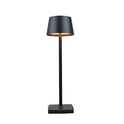 Rechargeable led Cordless Desk lamp, Aluminum, Dimmable, Suitable for Indoor and Outdoor Lighting (Black)