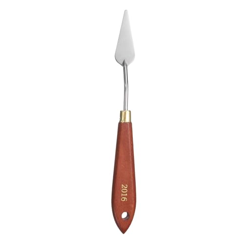 HARFINGTON Palette Knife Painting Tool 1.97" x 0.75" Stainless Steel Teardrop Blade 7.87" Length Spatula Painting Pallet Knives with Hole Beech Wood Handle for Oil Acrylic Canvas, Red/Silver - size: 7.87" x 0.75" x 1.97"