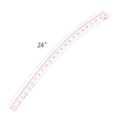 24" Vary Form Curve Ruler - Clear French Hip Pattern Making Ruler | Transparent 24" plastic hip curve with sandwich line scale that never rubs off. Smooth grading ruler for fashion sewing - style: 6324(24")