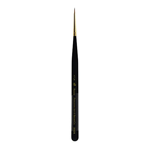 Princeton Mini-Detailer Round Brush, Synthetic, Short Handle, Size 3/0 inch, 1 Count - color: Black, size: 3/0
