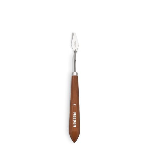 MEEDEN Artist Palette Painting Knife: 8.11" Flexible Stainless Steel Art Pallet Scraper Knife with Wood Handle for Oil, Acrylic, Color Mixing, #2 - style: #2
