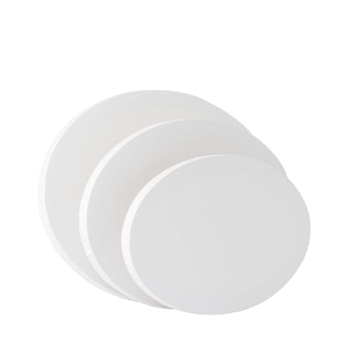 TRANSON 3 Sizes Oval Shaped Stretched Canvas Primed Ready for Painting - size: Oval 3PCS