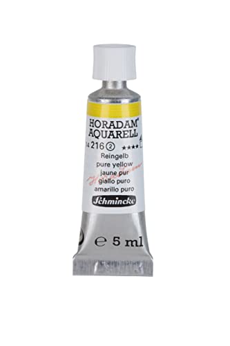 Schmincke - HORADAM® AQUARELL - finest artists' watercolours, pure yellow - 5 ml - color: 216 pure yellow, size: 0.17 Fl Oz (Pack of 1)