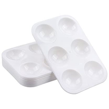 Tamaki 8 PCS Plastic Paint Tray Palettes, White | Watercolor Palette Painting Tray for Painting Party, DIY Craft and Art Painting - color: 8 Pcs