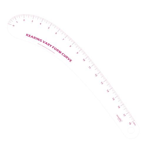 18" French Curve Ruler - Clear Plastic Sewing Pattern Making Tool | Transparent 18" plastic french curve with sandwich line scale. Smooth grading template for fashion sewing quilting - style: 6218(18")